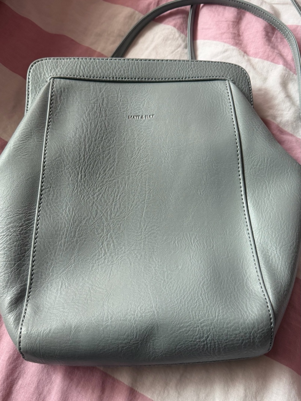 Matt & Nat Silver-Gray Vegan Leather Tote